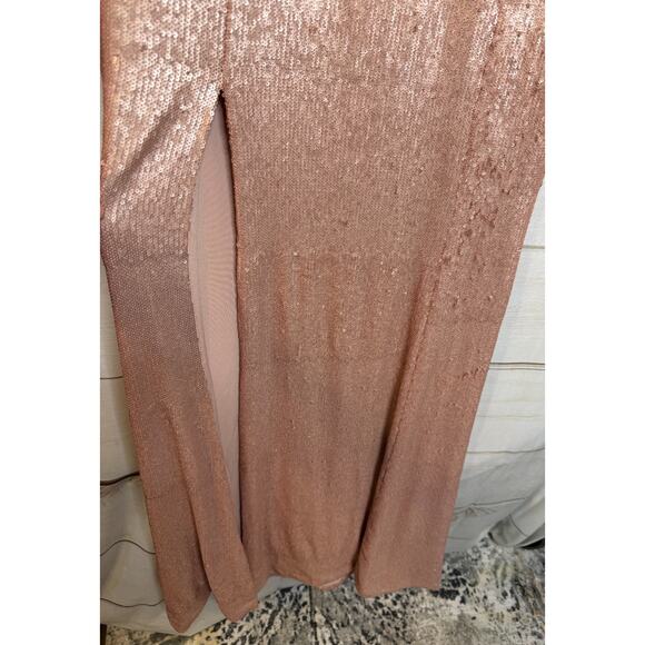 Dress The Population Pink Sequin Formal Maxi Dress Size LG NWT STUNNING - Picture 7 of 7